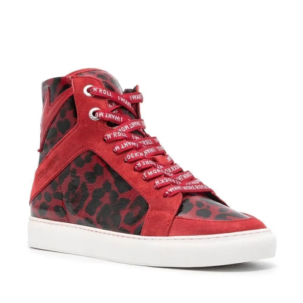 $498 Zadig & VoltaireZV1747 High Flash panelled sneakers NIB